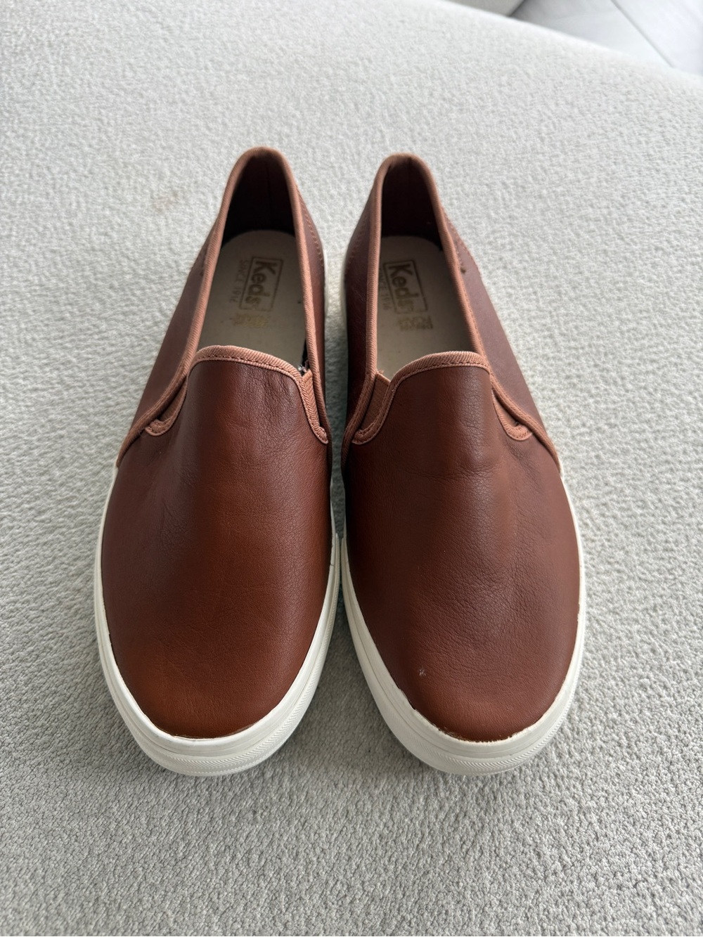 Keds Women's Slip-On Sneakers in Brown with White Sole
